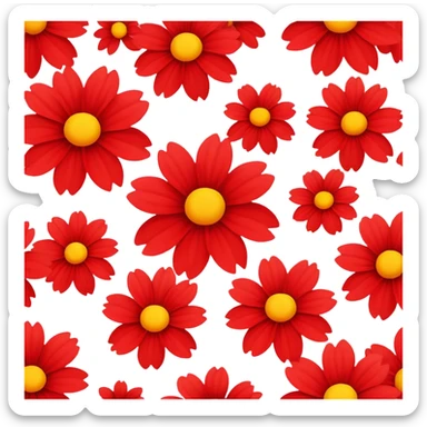 Red flowers sticker