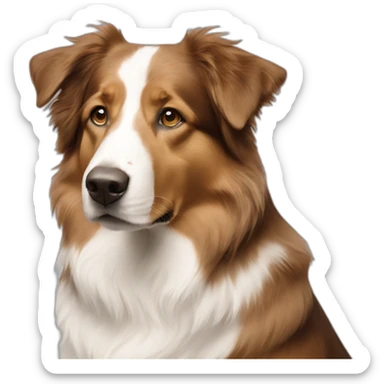 Light brown and white English shepherd sticker
