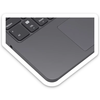 a MacBook keyboard close-up, skeuomorphism style sticker
