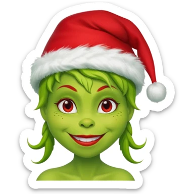 Grinch woman sticker