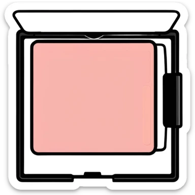 Black square shaped pink blusher compact makeup sticker