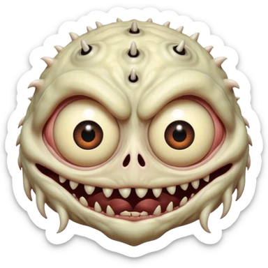 large skin surface with dozens of eyes creepy moster sticker