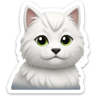 A Samojede with a Black and withe Cat  sticker