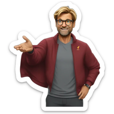 Jurgen Klopp shoulder shrug don't know sticker