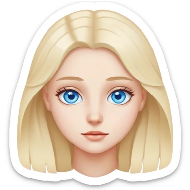 realistic portrait of girl blue eyes sticker