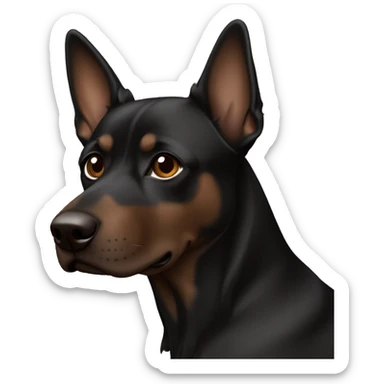 Perro negro con marrón y con los ojos marrón oscuro  sticker