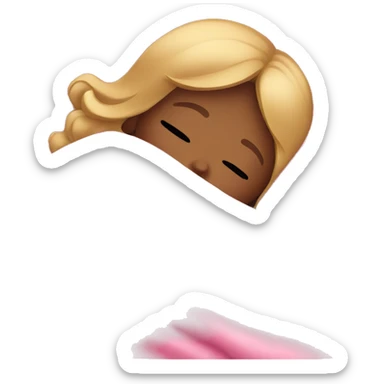 dark blonde girl sleeping with a pink blanket sticker