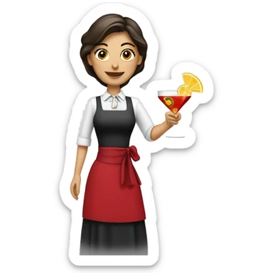 Spanish waiter woman with cocktails  sticker
