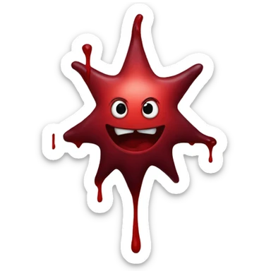 (bloody star emoji), vibrant red and dark crimson sticker