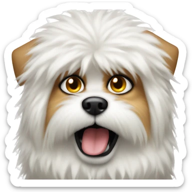 Angry white fluffy mini dog  sticker