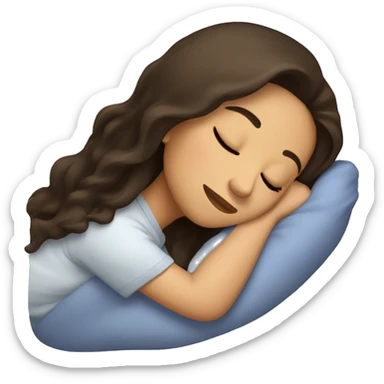 Brunette girl sleeping sticker