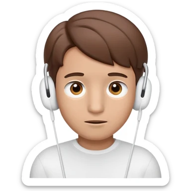 emoji face of a boy with brown hair, big brown eyes, and a neutral expression.
in the head of the AirPods max sticker