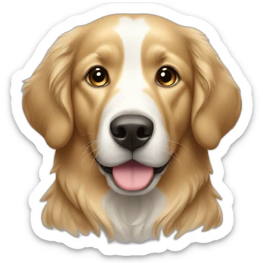 black golden retriever, white spot around nose, no brown sticker