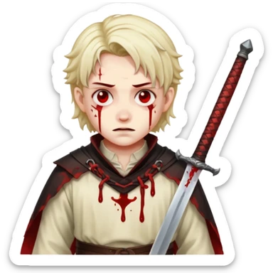 Demon slayer dying with a sword sticker