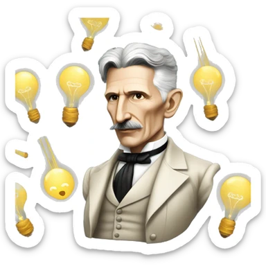 Nikola Tesla in 8k sticker