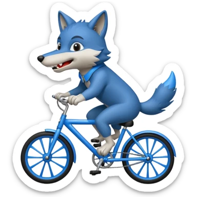 Wolf cartoon  ride on cycle sticker