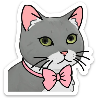 Cat with bows sticker