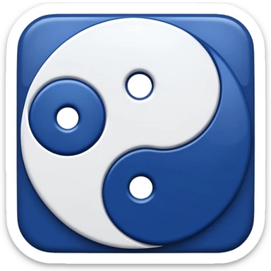 dark blue ying and yang sticker