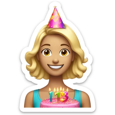 13 Birthday Blonde girl sticker