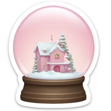 Pastel pink snow globe sticker
