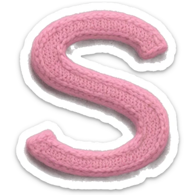 Light Pink knitted Letter S sticker