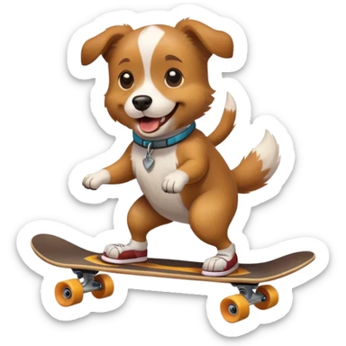 dog on a skateboard sticker