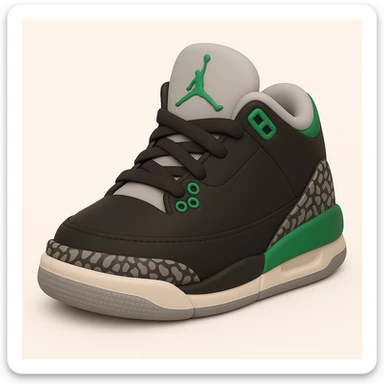 Edit the sneaker character in the style of 3D emoji (Microsoft style 3D fluent emojis) with no face, no arms, and no legs, in a sitting pose. Maintain the 3D emoji look and feel. sticker