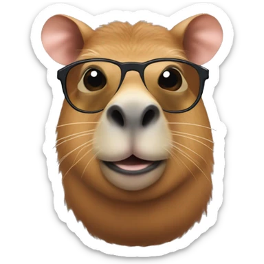 capibara tierno con lentes sticker