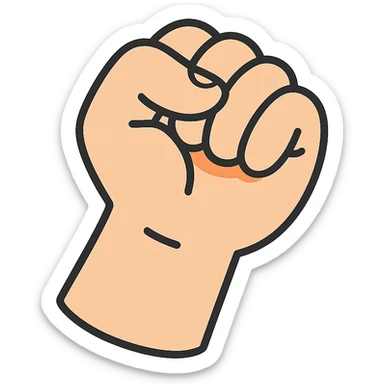 flat toon style hand gripping sticker