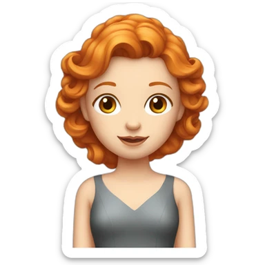 ginger girl in elegant dress sticker