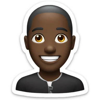 Une personne noire la tête rasée et un grand sourire  sticker
