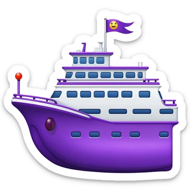 A ferry with a plum sticker