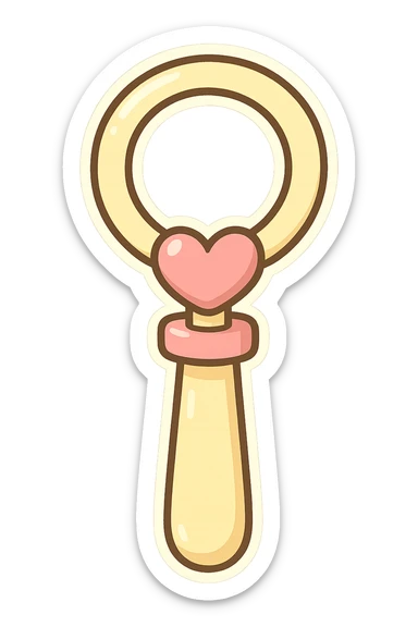chibi sticker-style bubble wand with a heart accent, cute and exaggerated sticker