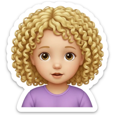 kıvırcık saçlı kız bebek kumral sticker