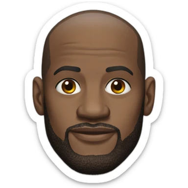 bald lebron james sticker