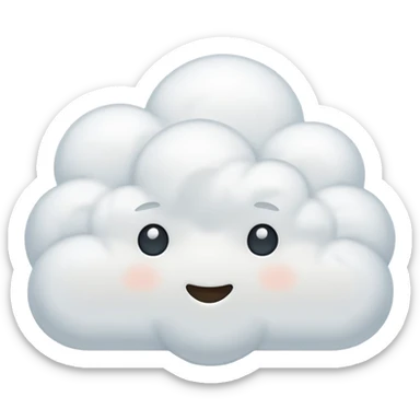 thinking cloud, soft edges, simple, clear, no text sticker