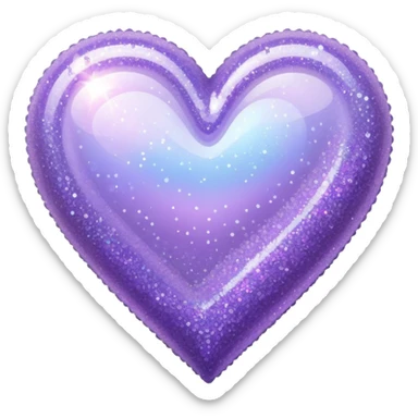 Lavender heart sparkle sticker