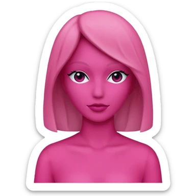silueta de mujer rosa sin cara sticker