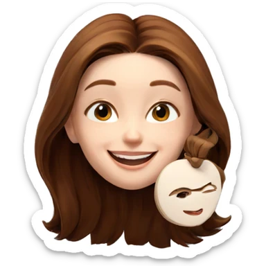 smiling girl with brown hair sticker