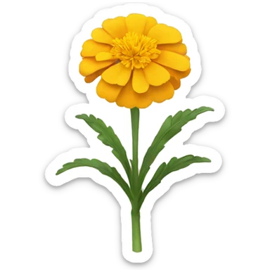 a single yellow marigold flower sticker