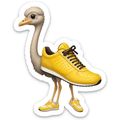  ostrich-in-yellow sneakers sticker