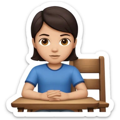 Memoji sitting on a chair from behind (pnly hair and back of the chair shown) focusing  sticker