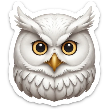 white olw, tilt head, questionning sticker
