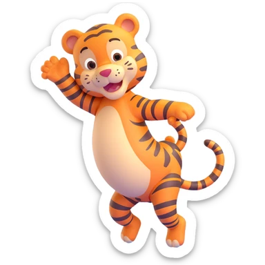 classic Tigger from Winnie the Pooh, cheerful and energetic sticker