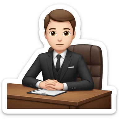 Business man sitting at a desk sticker