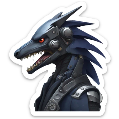 Edgy Futuristic Mechanical Sergal-raptor-nargacuga-vernid sticker