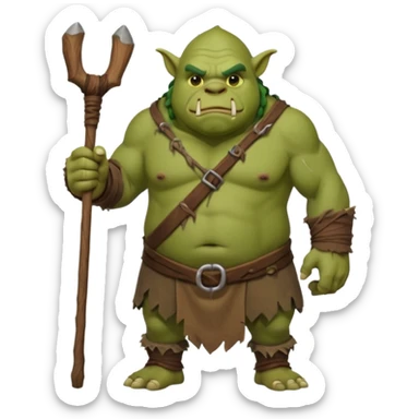Large Ogre full body with stick sticker