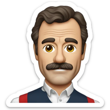 tom selleck with red handkerchief over the forefront sticker