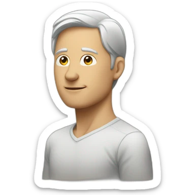 A white man standing in profile with his arms outstretched in front of him sticker