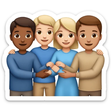 group holding hands sticker